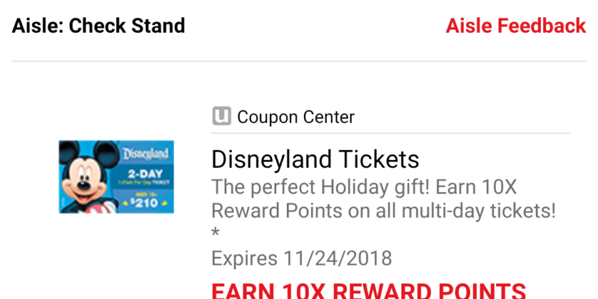 Earn 10x Gas Rewards on Disneyland Tickets at Safeway Is Over