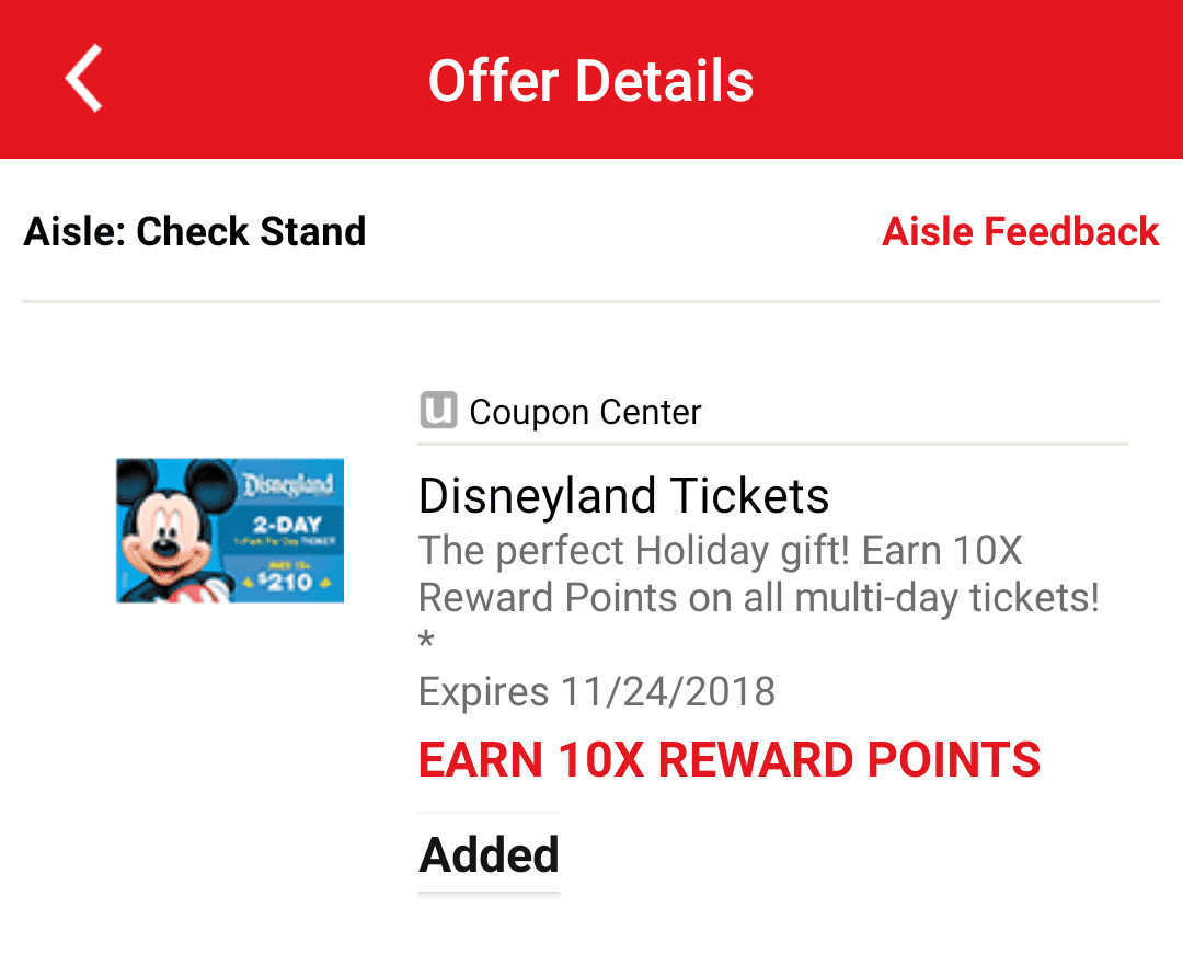 Earn 10x Gas Rewards on Disneyland Tickets at Safeway Is Over
