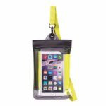 Travelon waterproof cell phone case from Amazon in yellow.
