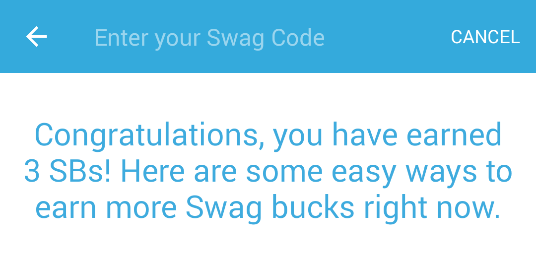 Swag Codes on Swagbucks
