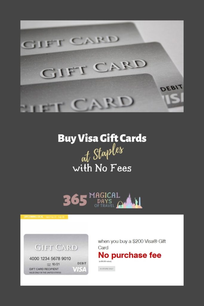 Buy Visa Gift Cards at Staples with No Fees from 365 Magical Days of Travel