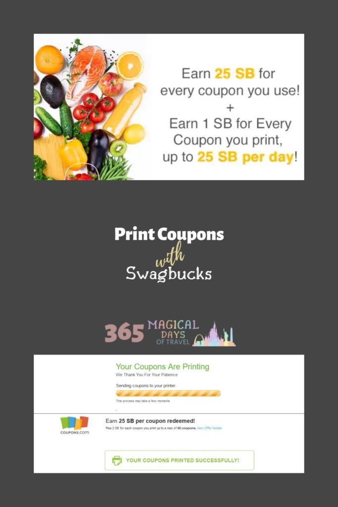 Print coupons from home through Swagbucks and earn SB to turn in for gift cards and cash!